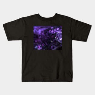 Violet and Platinum Abstract Art Kids T-Shirt